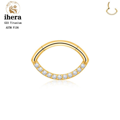G23 Titânio Anel de Nariz Clicker Orelha Cartilagem Tragus Hélix Daith Brincos Redondos Argolas Zircônia Cúbica 16G Segmento Articulado Joia de Piercing Corporal