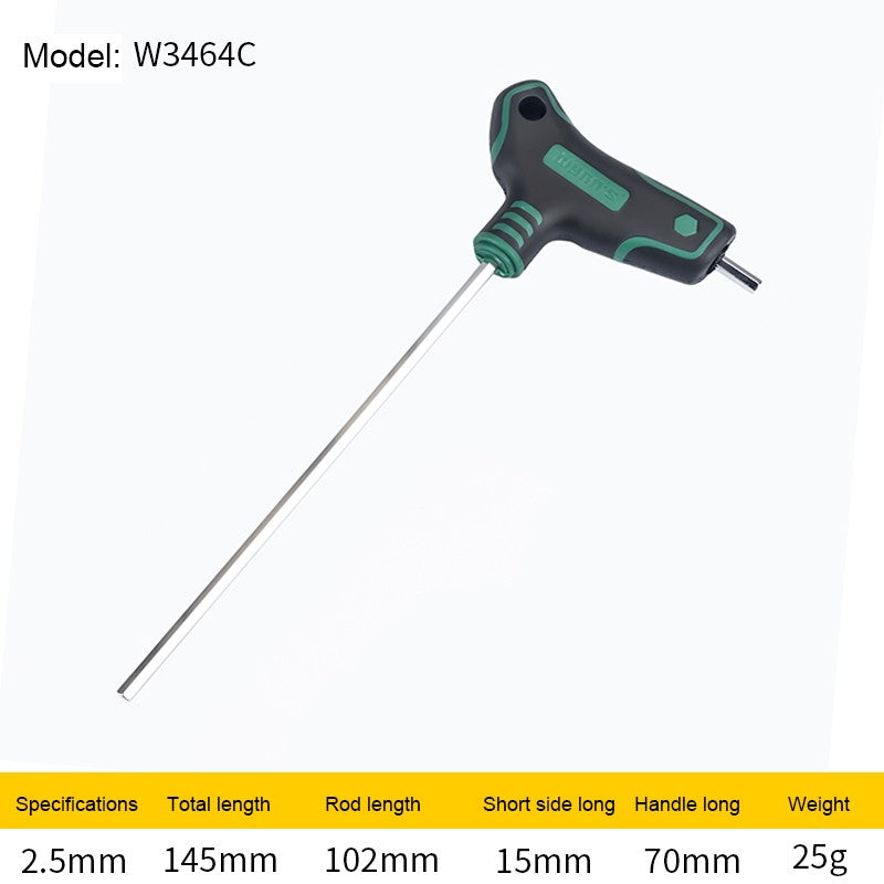 WYNN'S T-Handle Allen Wrench Metric Long Arm Ball/Flat End Hex Key Wrench 1.5-12mm Home Auto Bike Repair Hand Tool Screwdriver