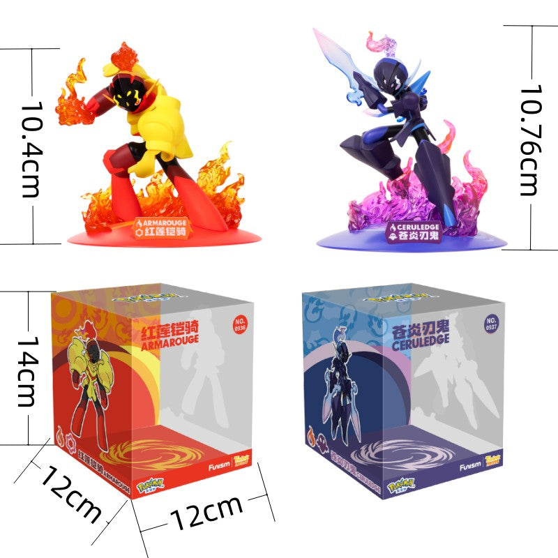 Pokemon Anime Original Genuine ARMAROUGE CERULEDGE Action Figures Home Collection Model Ornaments Children's Toys Birthday Gifts
