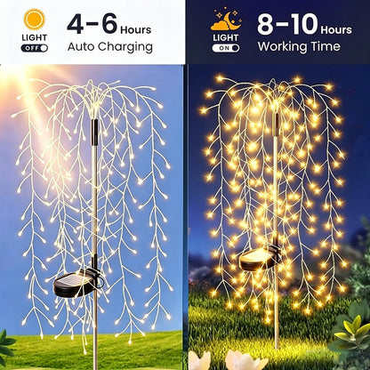 Firework LED Solar Garden Lights Waterproof Outdoor Courtyard Christmas Decor Fairy Lights for Patio Pathway Street Porch