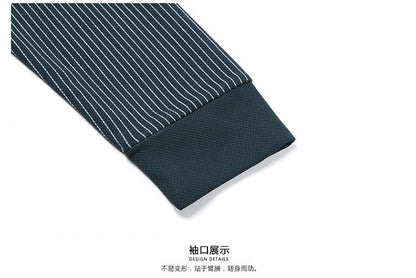 Fashion Fake Two-piece Men Long Sleeve Shirt Stripe Splice Lapel Loose Casual Pullover Tops 2025 Male Formal Business Polo Shirt