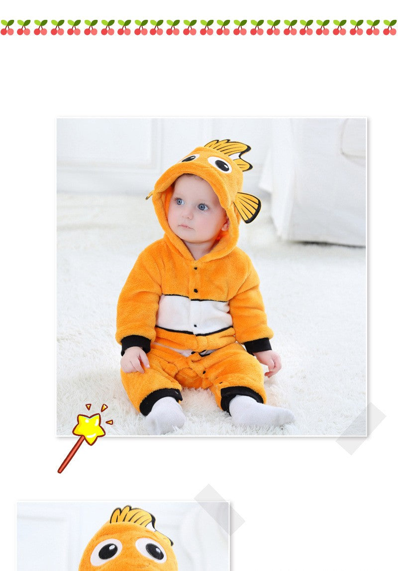 Cosplay Clothes Baby Romper Onesie Infant Boy Girl Cartoon Nemo Baby Onesie Ropa Bebe Rompers Onesie Winter Soft Outfit Costume