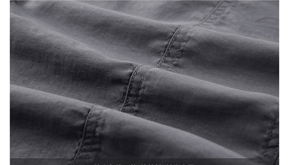 [USA Size] 100% Nylon For 2025 Summer Fashion Tops Blouses Mens Short Sleeves Oversize 5XL Cargo Military Shirts Casual Clothes