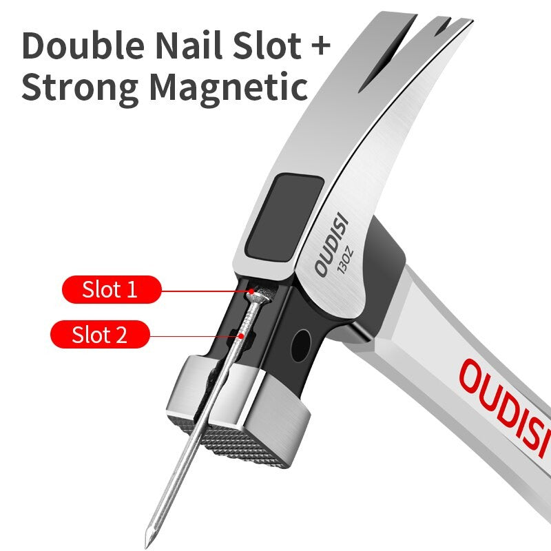 Martelo de Aço Multiuso Antiderrapante à Prova de Choque Ferramenta Manual Martelo Magnético para Carpintaria Martelo com Sucção Automática de Prego