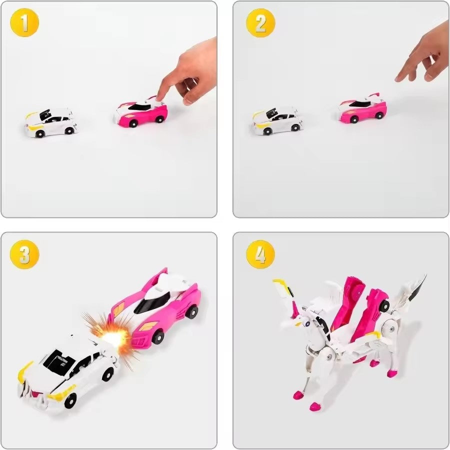 Carro Deus Rápido Brinquedo de Transformação Dinossauro Dragão Voador Combinação Pégaso Unicórnio Colisão Magnética Transformação Brinquedo Divertido