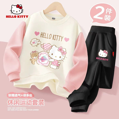Autumn Baby Girl Clothes Set Cartoon Printed Pullover Sweatshirts Top And Pants Bottom 2 Pieces Suit Kid Children Boy Tracksuits