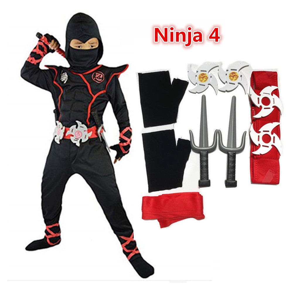 Kids Costume Ninja Cosplay Boys Birthday Party Fancy Dress Children Carnival Suit Clothing