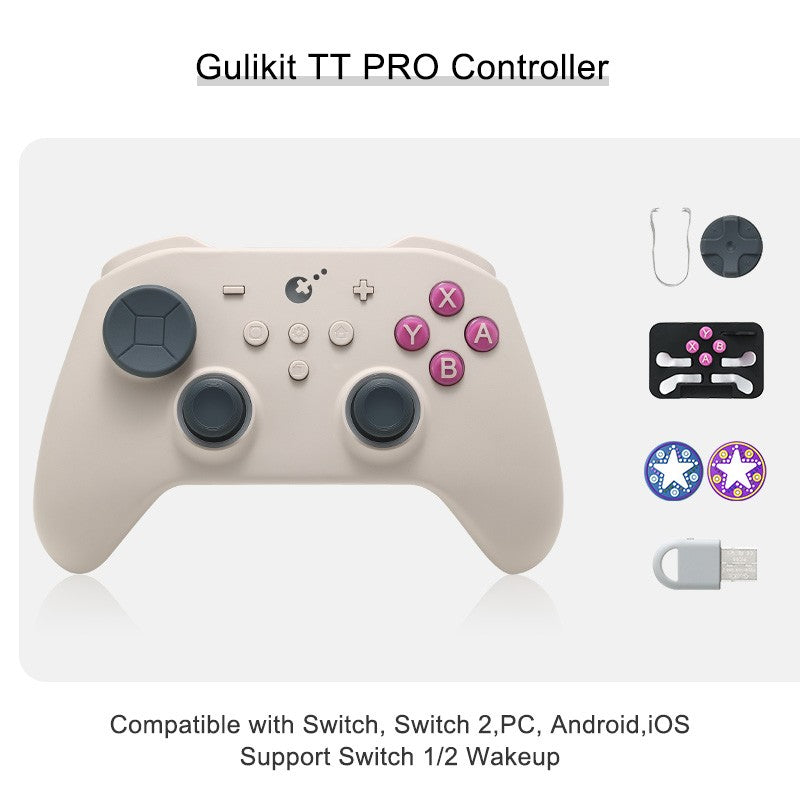 GuliKit TT Pro/Max Wireless Controller for Nintendo Switch 1/2 with Tension Adjustable TMR Joysticks for Windows Android iOS