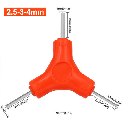 Chave Allen 3 em 1 Trident 2.5/3/4/5/6/8mm Conjunto de Chaves Sextavadas Ferramentas de Manutenção de Bicicletas em Aço Carbono