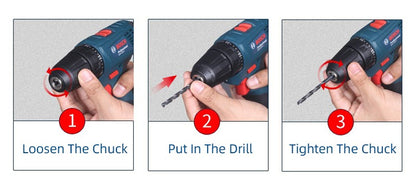 BOSCH GSR 120-LI 12V ferramenta elétrica recarregável, parafusadeira elétrica, furadeira elétrica manual de lítio, bateria 2.0Ah