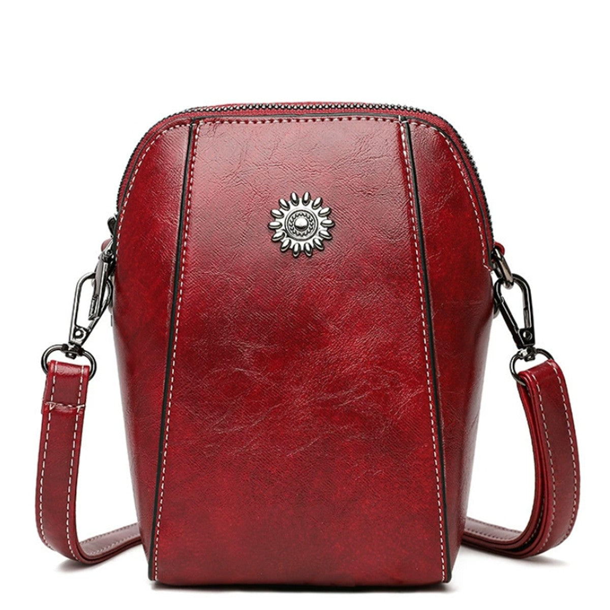 Ladies' fashionable soft leather single-shoulder bag, trendy vertical design crossbody bag, portable phone storage bag