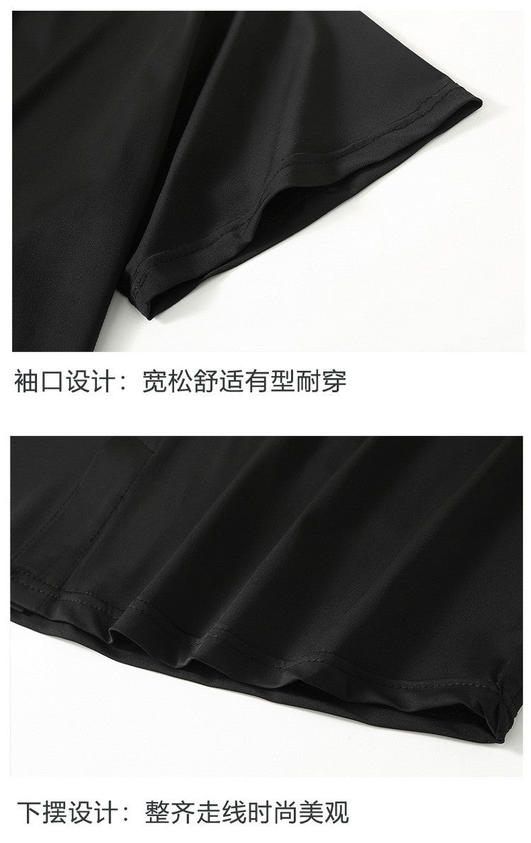 Ice Silk Summer Men's Dress Shirt Turn Down Collar Business Elastic Classic Top Male Plus Size Stretch 6XL 8XL 7XL 9XL 10XL 11XL