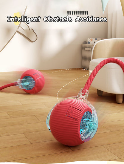 Novo Brinquedo Interativo para Gatos Bola Rolante Automática com Cauda Falsa Brinquedo Elétrico Inteligente Recarregável para Animais de Estimação Treinamento de Cães e Gatos Imita Rato