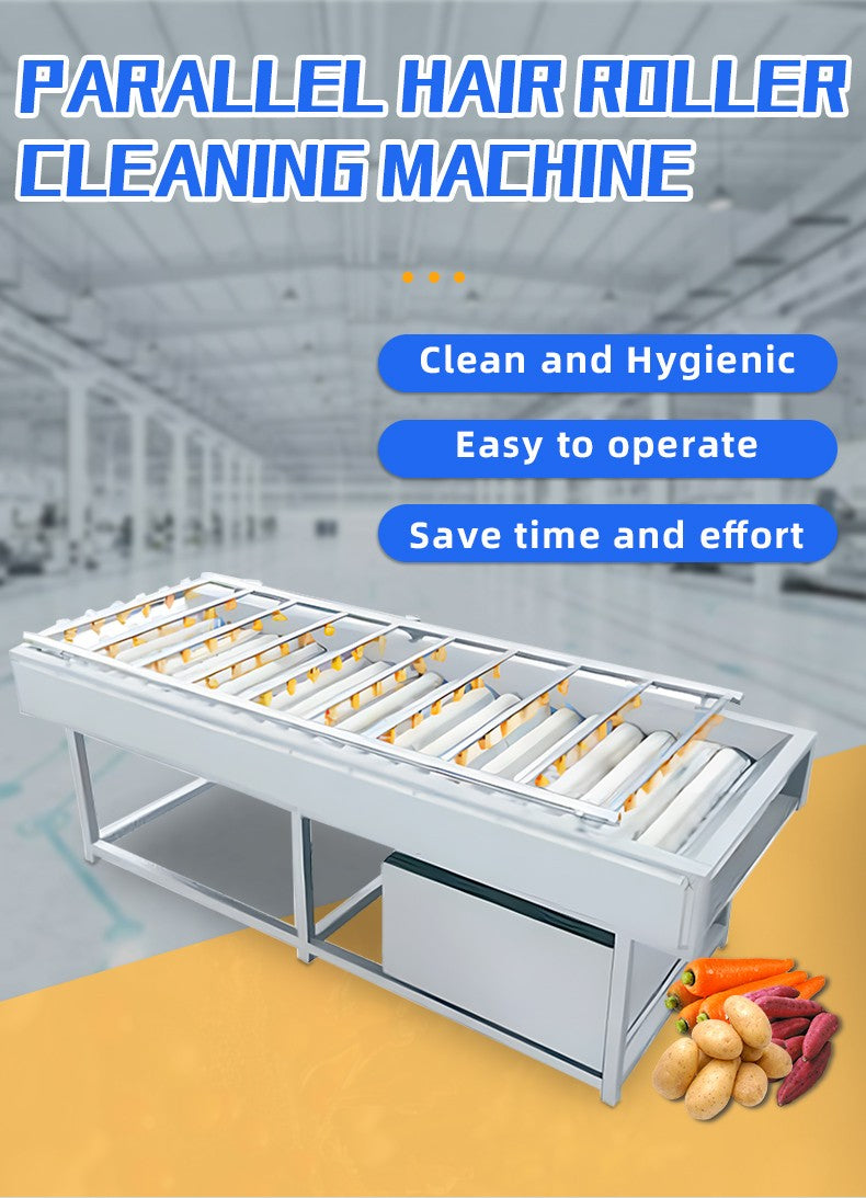 Fully Automatic Commercial Stainless Steel Roller Cleaning Machine Highly Efficient for Fruit Vegetable Root Crop Peeling Simple