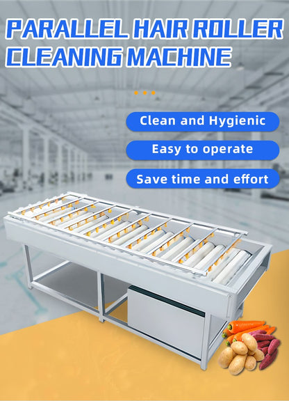Fully Automatic Commercial Stainless Steel Roller Cleaning Machine Highly Efficient for Fruit Vegetable Root Crop Peeling Simple