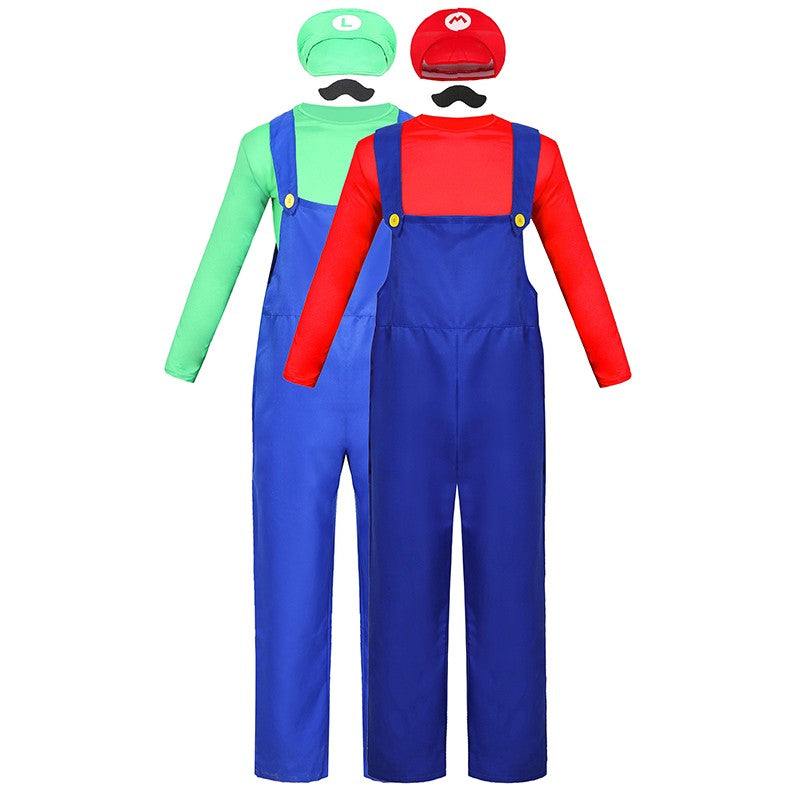 Halloween Carnival adult Men Funy Super game Cosplay Costume Luigi Bros Plumber Christmas Fancy Dress