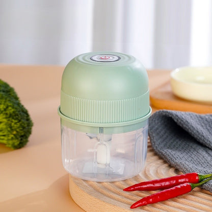 Mini processador elétrico portátil USB de 260ml para alho, triturador de alho com 2 lâminas, moedor de carne elétrico, picador de vegetais pequeno utensílio de cozinha