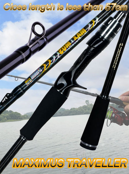 Vara de Pesca de Isca MAXIMUS 1.8m 2.1m 2.4m 2.7m 3.0m Carbono 30T Spinning Baitcasting Guia FUJI Viagem Casting 3-35g L/M/MH BIUTIFU