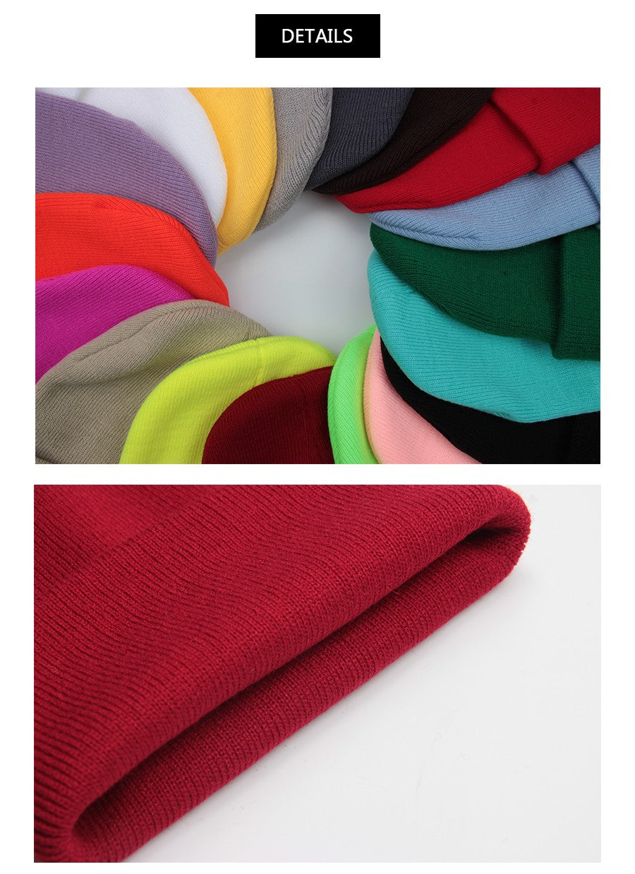Touca Sólida Unissex Outono Inverno, Mistura de Lã, Macia e Quente, Boné de Tricô Masculino Feminino, Gorro, Toucas de Esqui, 24 Cores