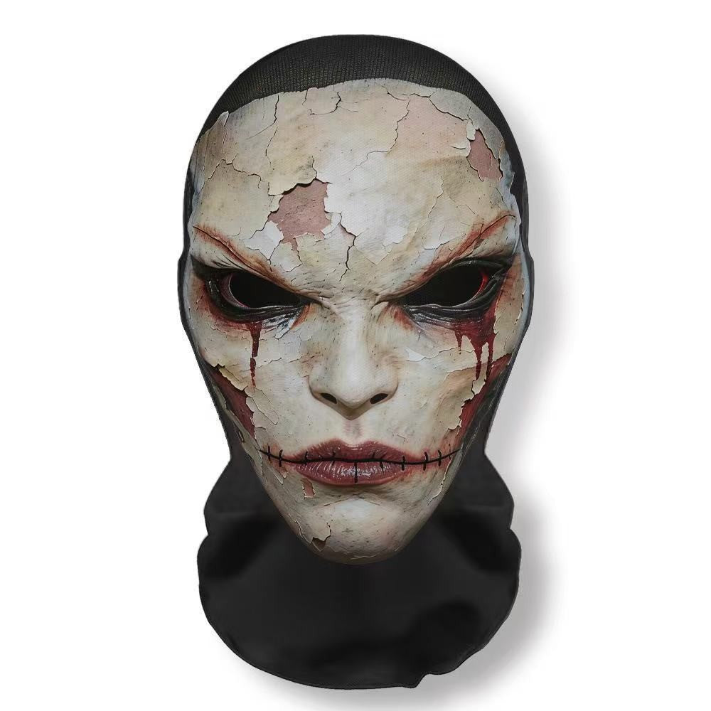 Realistic 3D Horror Skull Zombie Full Face Mask Breathable Mesh Headgear Cosplay Prop for Halloween Party Prank Carnival Costume