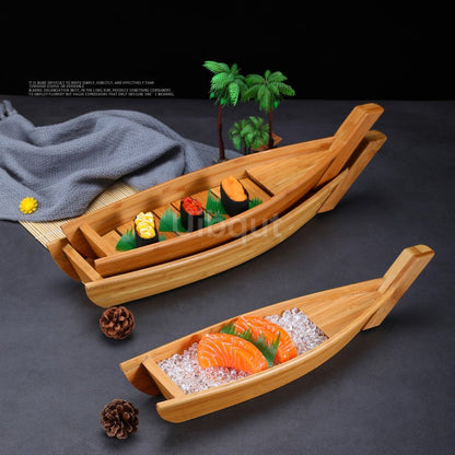 Culinária Japonesa Sushi Barcos Ferramenta de frutos do mar Modelo de Loja de Madeira Artesanal Simples navio Sashimi Pratos Frios Variados Prato de Sushi