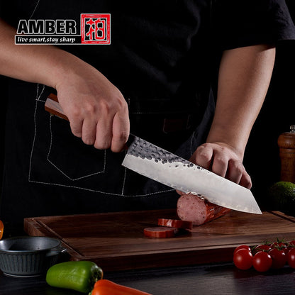 Amber 1-5pcs Kitchen Knives Set 3 Layers AUS-10 Steel Chef Knife Professional Japanese Knife Cooking African Mkuruti Handle
