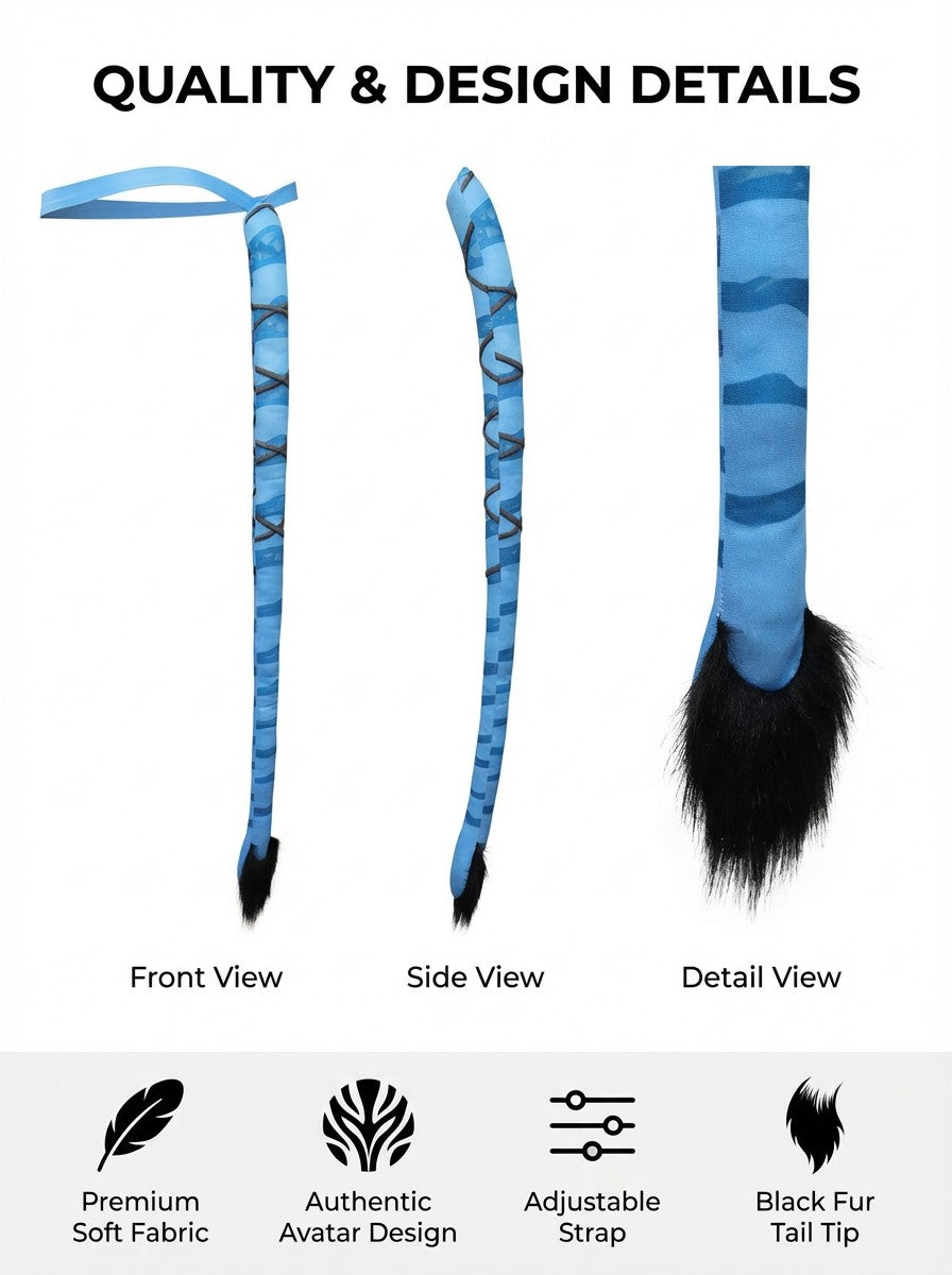 Avatar The Way of Water Neytiri Jake Sully Tail Cosplay Costume Accessories Tattoo Sticker Elf Earrings Halloween Suit Prop Gift
