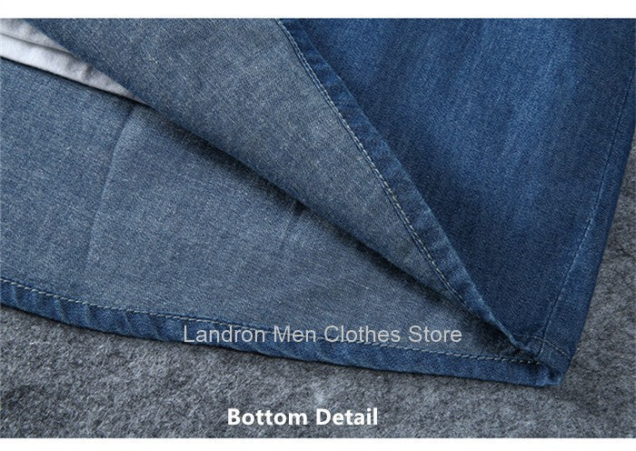 Denim Shirts Men Cotton Short Sleeve Summer Casual Jeans PLus Size 5XL 6XL 7XL Big Thin Boys Loose Blouse 8XL Man Male Camisa