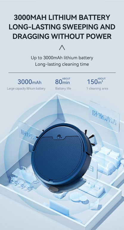 New  3 In 1 Sweeping and Vacuuming Wireless Vacuum Cleaner Smart Sweeping Robot Home Sweeper Sweeping Robots For Home