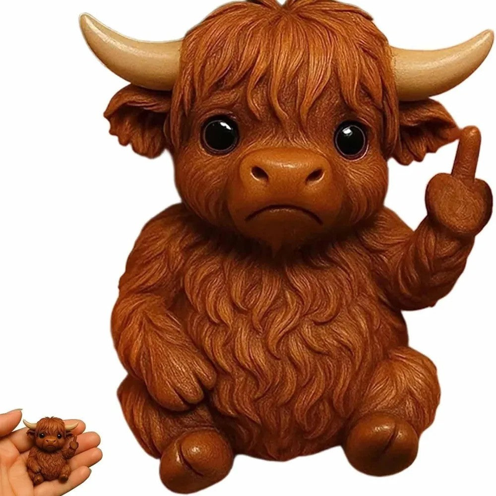 Funny Animal Middle Finger Statue - Cute Resin Mini Sculpture for Desk, Perfect Offices Prank Home Decor Modern Style Figurines