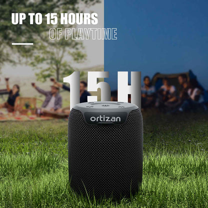 Caixas de Som Bluetooth Ortizan, Speaker Portátil Sem Fio com Bluetooth 5.3, IPX7 à Prova D'água, Som Estéreo de 15W, Pareamento Duplo, TF/AUX