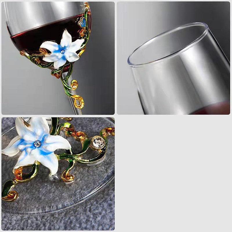 Taças de Cristal Criativas com Esmalte para Champagne Conjunto de Taças de Luxo Taças de Vinho Taça Vintage para Beber