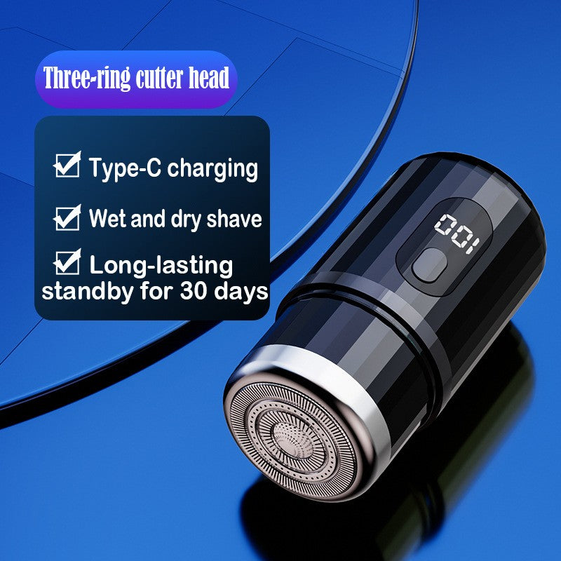 Mini Electric Shaver USB-C Rechargeable Shaver Waterproof Portable Shaver Powerful Travel Home Use Cordless Shaver