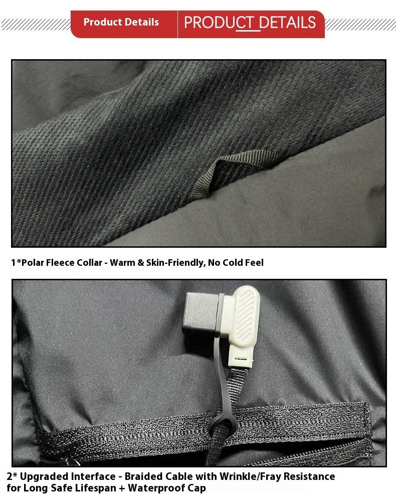Smart Graphene Heating Jacket Outdoor Unisex Fleece Lined Electric USB Warmth Motorcycle Rider Vest Cycling Traveling Jacket