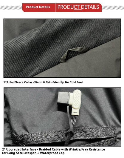 Smart Graphene Heating Jacket Outdoor Unisex Fleece Lined Electric USB Warmth Motorcycle Rider Vest Cycling Traveling Jacket