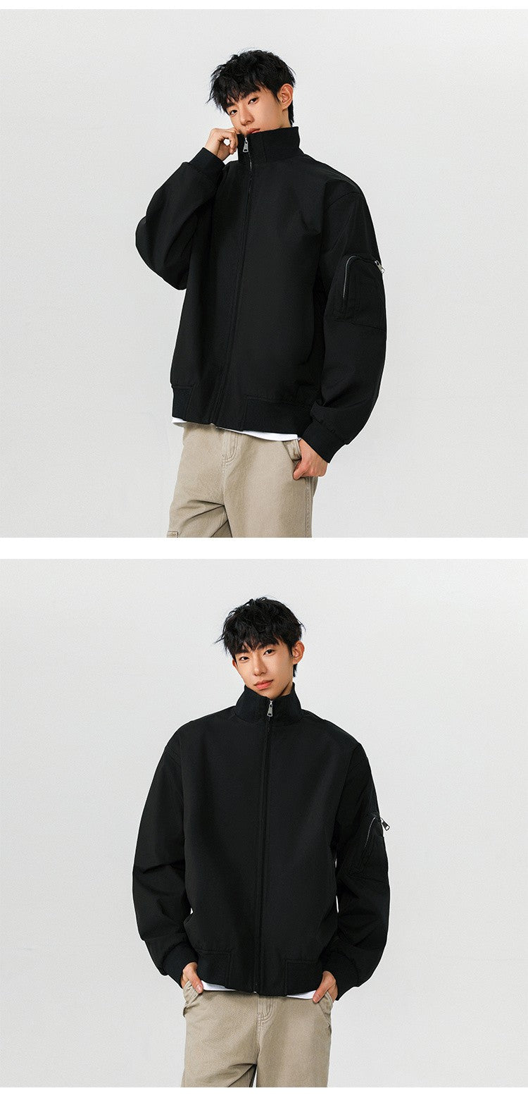 American Aviator Jackets Autumn and Winter New Men's Cleanfit Short Workwear Jacket Stand-up Collar Multi-pocket Large Size Tops