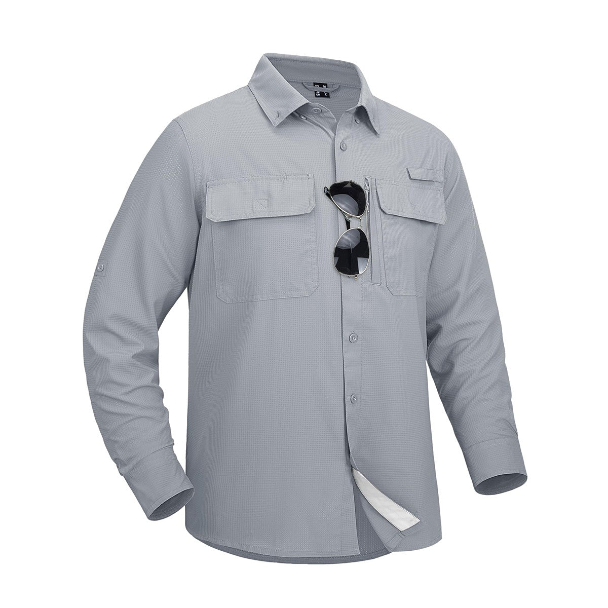 MAGCOMSEN Sun Protection Shirt Quick Dry Long Sleeve Mesh Breathable Shirt Multi Pockets Fishing Shirts Hiking Work Cargo Shirts