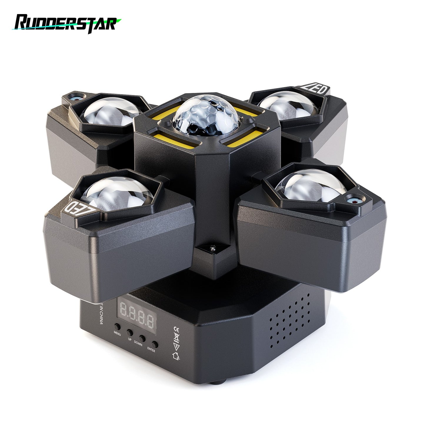 4-Arm Moving Head Light 70W RGBW Beam Magic Ball Light Stage Strobe Effect Lights DJ Party Lights for Theater Live Show Bar Club