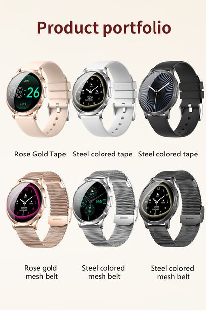 New Women Smart Watch 1.32"AMOLED Full Touch Screen Bluetooth Call Blood Pressure IP68 Waterproof NFC 7.3mm Ultra-thin bracelet