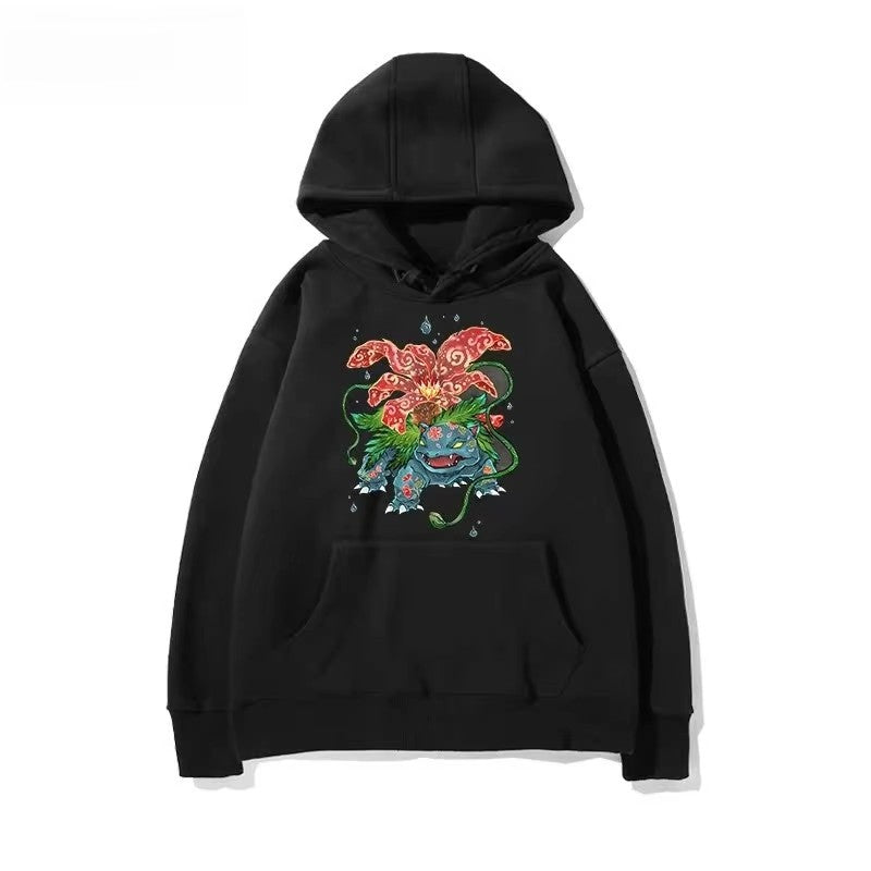 New Pokémon Cartoon Pattern Printed Men's and Women's Hoodies Autumn and Winter 2K Harajuku Large Size Casual Trend Thermal Top