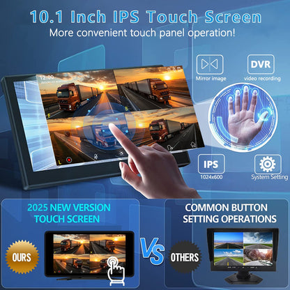 4 Channel 10.1 Inch Truck Bus Vehicle DVR MP5 With 4 PCS AHD 1080P Camera Surveillance Video Parking Recorder Monitor System Kit