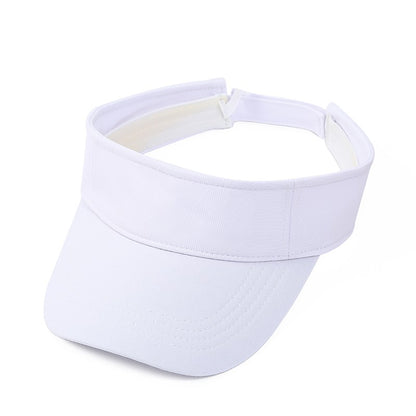 Men Women's Summer Sun Visor Hats Empty Top Solid Cotton Outdoor Sports Beach UV Protection Caps