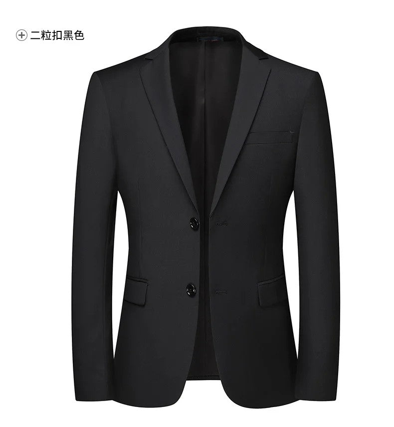 Blazer New Men's Fashion Business Solid Color British Style Professional Work Groom Wedding Dress Best Man Blazer Jacket