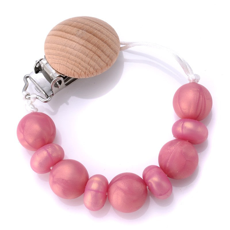 New Silicone Beads Dummy Clip Holder Soother Pacifier Clips Chain for Baby Teething Toys Chew Gifts Accessories BPA Free