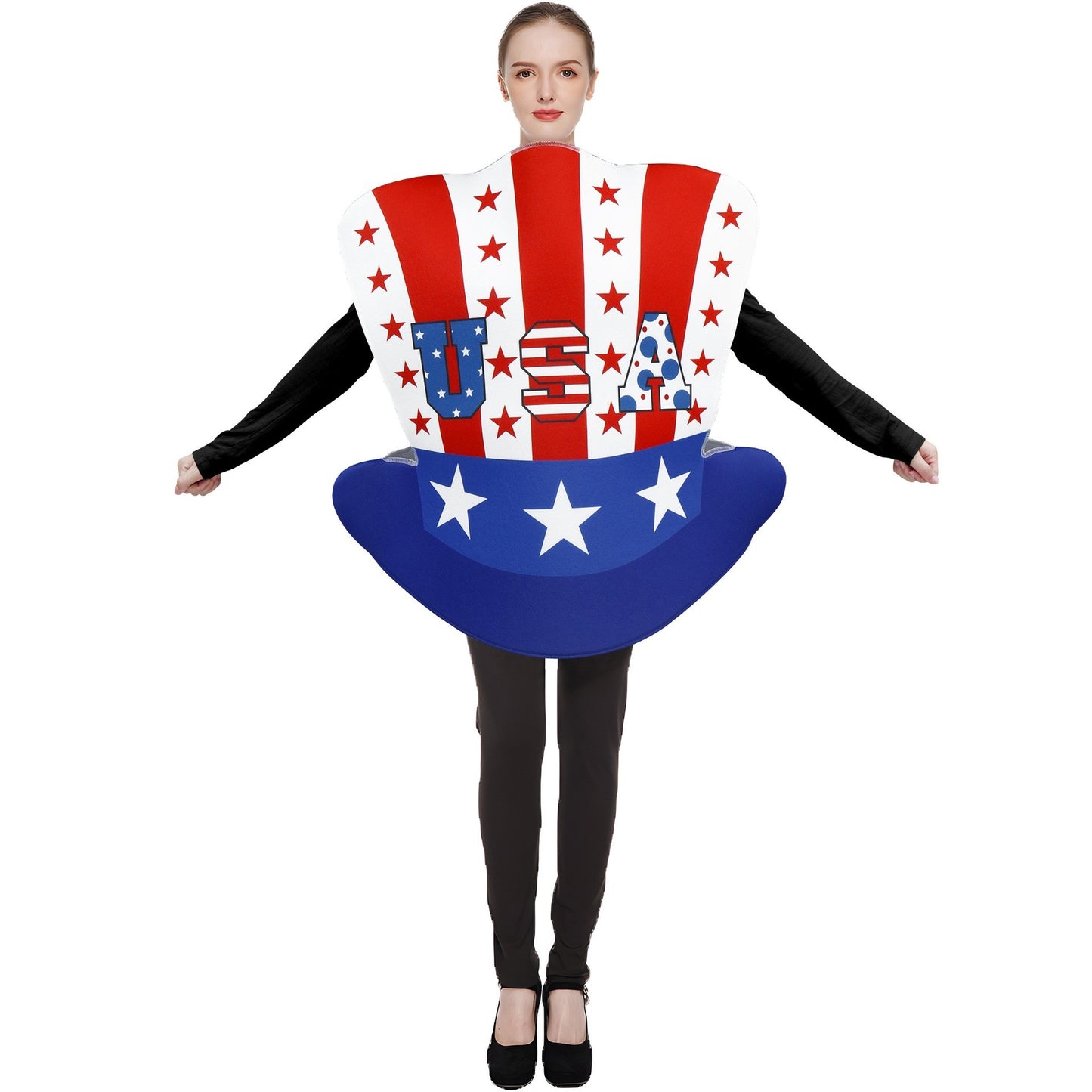 ? US Independence Day Limited ? Adult COS costume set USA hat props cosplay costume parade party National Day costume