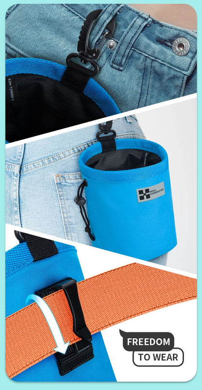 Bolsa para lanche de cachorro SMALL COMBINATION portátil para treinamento de cachorro, bolsa para lanche de cachorro para coleira, lanches para animais de estimação ao ar livre, bolsa de cintura com prêmios XZH-T24001-1