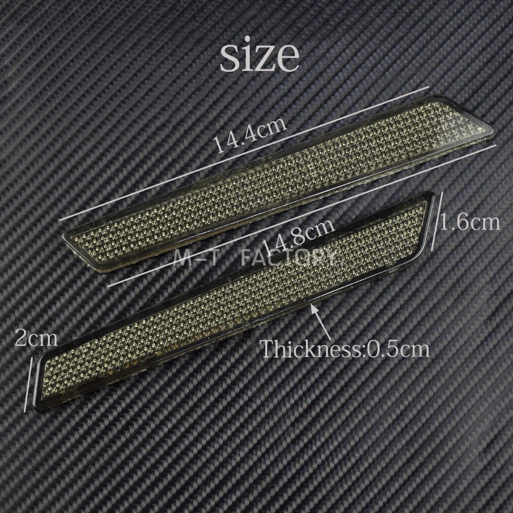 Motorcycle 2PCS Hard Saddlebag Smoke Guard Latch Covers Reflector For Harley Touring Road King Road Street Glide FLT 2014-2018