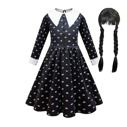 Girls Princess Dress Child Birthday Party Layered Disguise Kids Cosplay Halloween Fantasy Dark Gothic Dancing Costume 4-12Years