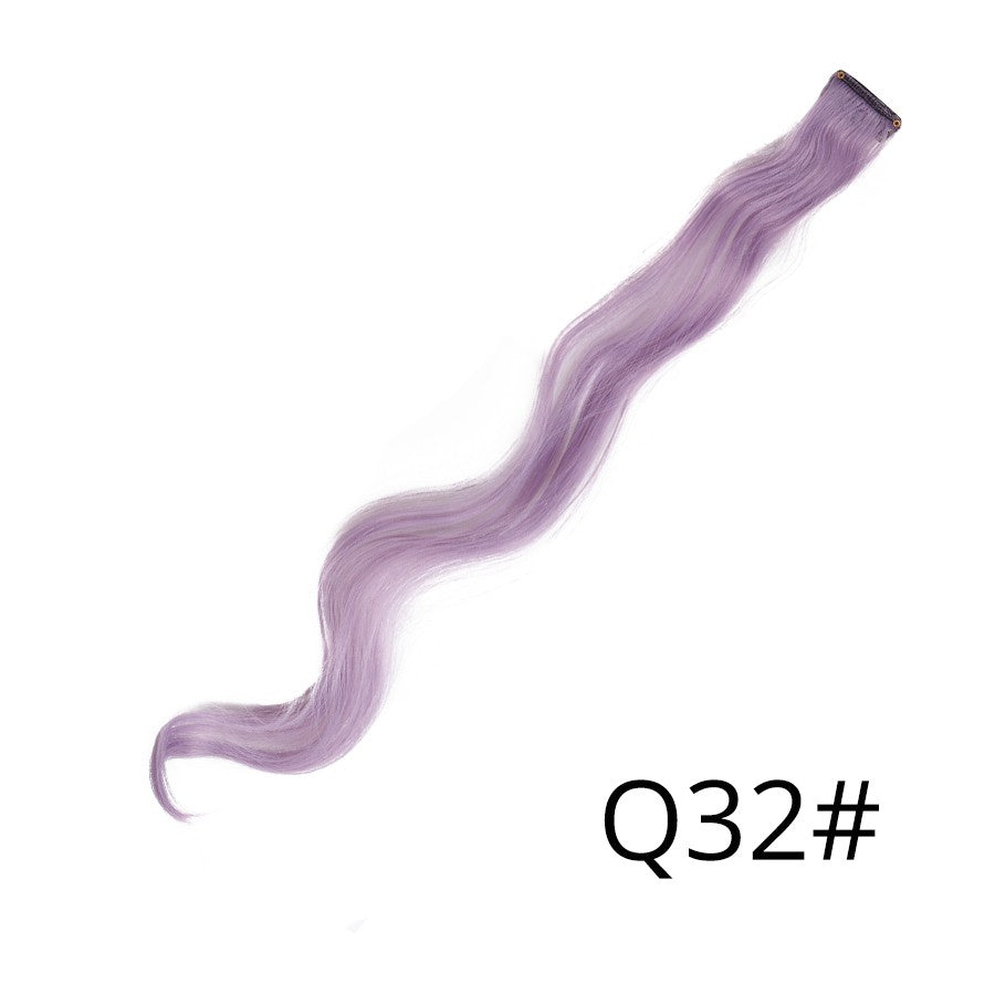 Apliques Sintéticos Presilha de Uma Peça Extensões de Cabelo Arco-Íris Cabelo Sintético Liso Peças de Cabelo de 45cm Longo Ombré Rosa Roxo Vermelho Azul