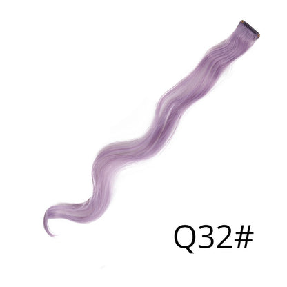 Apliques Sintéticos Presilha de Uma Peça Extensões de Cabelo Arco-Íris Cabelo Sintético Liso Peças de Cabelo de 45cm Longo Ombré Rosa Roxo Vermelho Azul